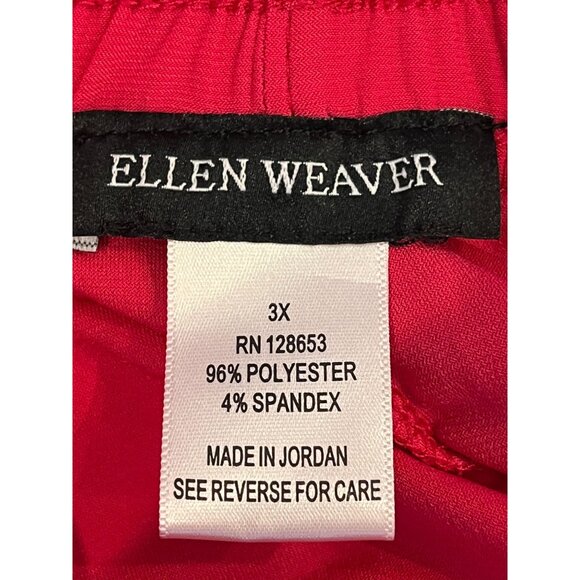 Ellen Weaver Plus Size 3X Pink Pull On Wide Leg Pants - Picture 3 of 11